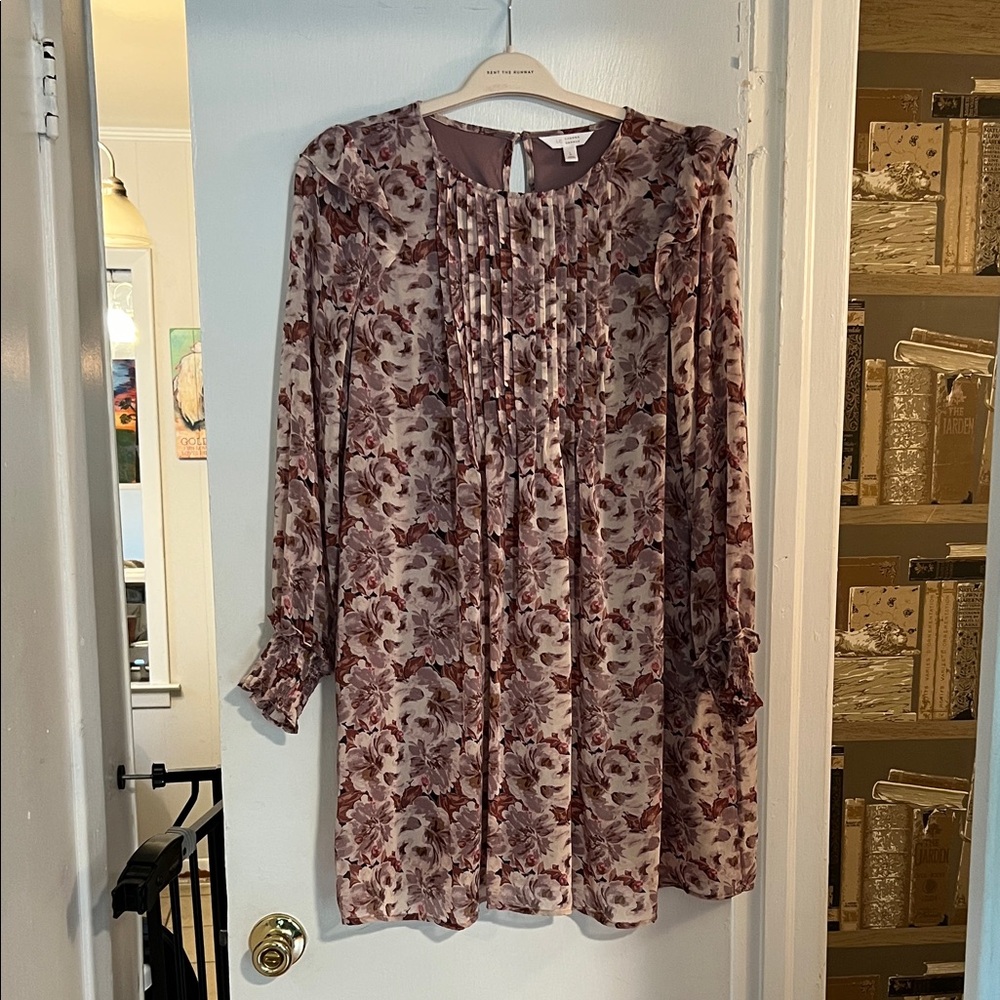 LC Lauren Conrad Rose-Mauve Floral Blouse
